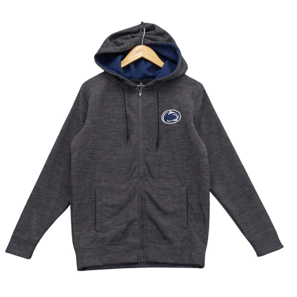 Colosseum Mens Penn State Nittany Lions Full Zip Hoodie Jacket Gray Size S